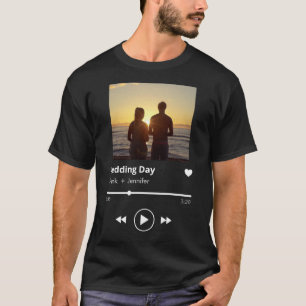 T-shirt Liste de lecture musicale de photos personnalisées