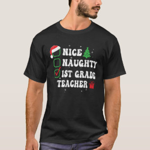 T-shirt Liste de Noël drôle d'enseignant naughty nice de 1