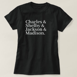 T-shirt Liste de noms de famille personnalisés avec l'oran