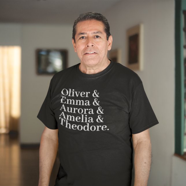 T-shirt Liste de noms de grand-enfant personnalisé avec Am (Créateur téléchargé)