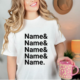 T-shirt Liste de noms personnalisés avec esperluette