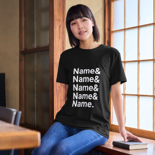T-shirt Liste de noms personnalisés avec esperluette