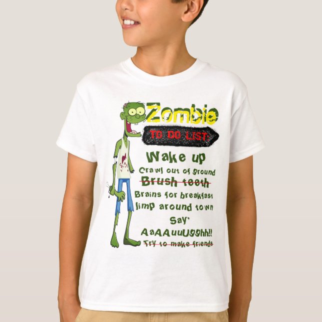 T-shirt Liste de tâches zombies (Devant)