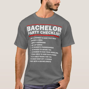 T-shirt Liste de vérification de la fête de la chambre Sta