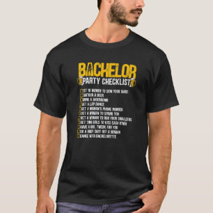T-shirt Liste de vérification de l'enterrement de vie de g