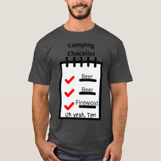 T-shirt Liste de vérification du camping