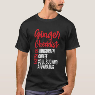 T-shirt Liste de vérification du gingembre Funny Redhead