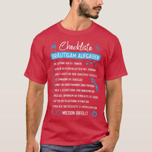 T-shirt Liste de vérification pour l'enterrement de vie de