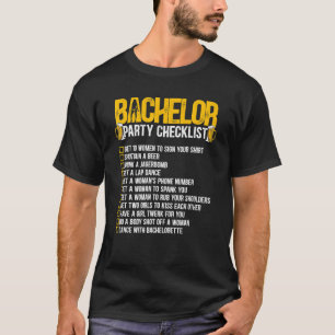 T-shirt Liste de vérification pour l'enterrement de vie de