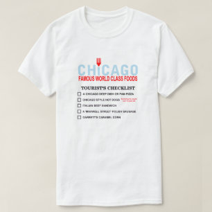 T-shirt Liste de vérification touristique des célèbres 