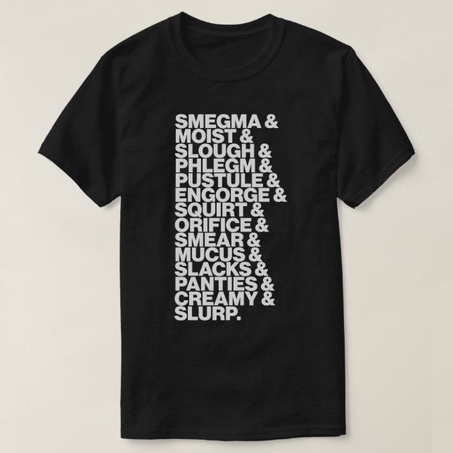 T-shirt Liste des mots bruts (Design devant)