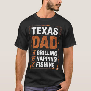 T-shirt Liste drôle de vérification pour papa texan grilla