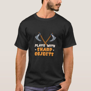 T-shirt Lit Avec Objets Sharp Ax Jetant Des Cibles Comp
