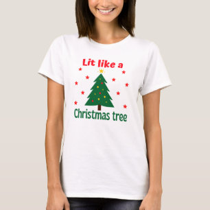 T-shirt Lit Comme Un Arbre De Noël Noël