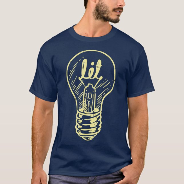 T-shirt Lit Lampe Maître Electricien Linéaire Hommes (Devant)