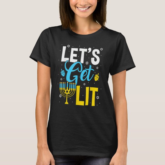 T-shirt Lit Menorah Hanoukka juive (Devant)