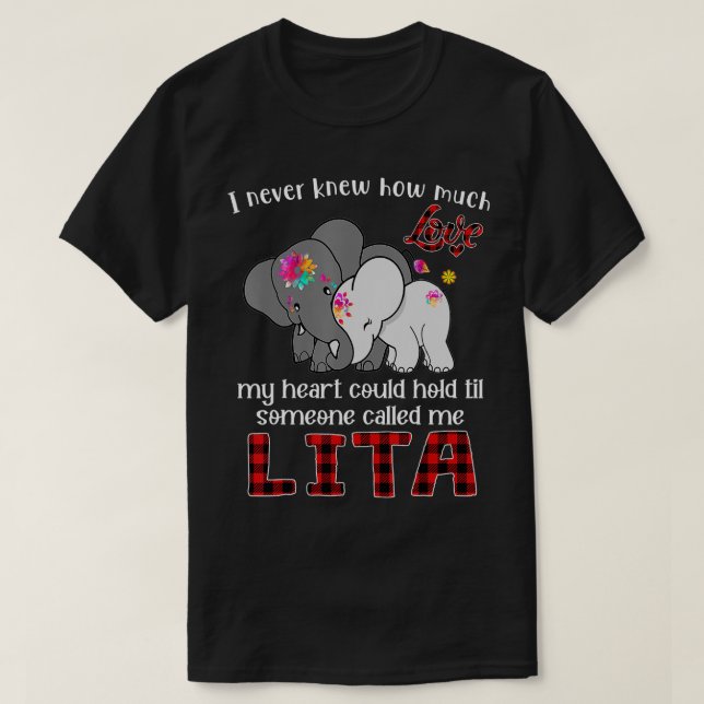 T-shirt Lita Elephant Baby Elephant mignonne Nouvelle gran (Design devant)