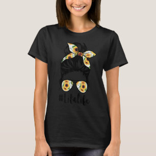 T-shirt Lita Life Messy Cheveux Bun Sunflower Femmes Mère