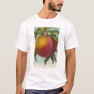 T-shirt Lithographie de Chromo de fruit de PeachFruitState