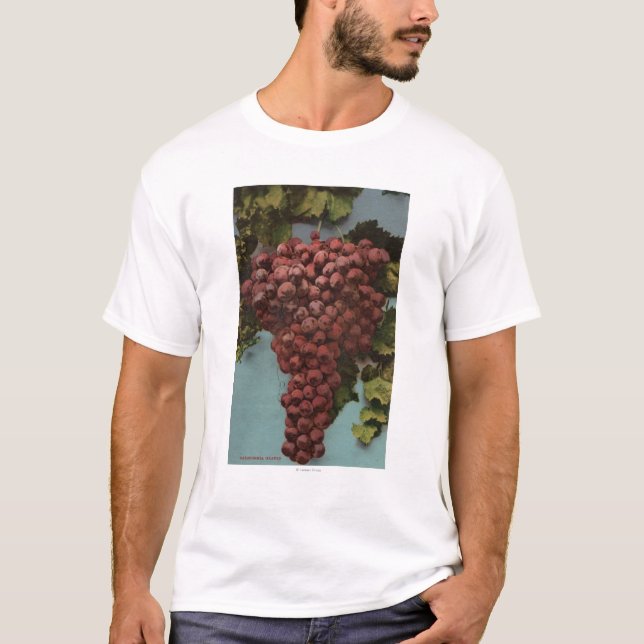 T-shirt Lithographie de Chromo de fruit des raisins de la (Devant)