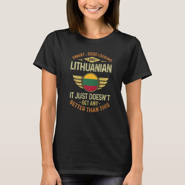 T-shirt Lithuania Flag Proud Lithuanians Men & Women   (Devant)