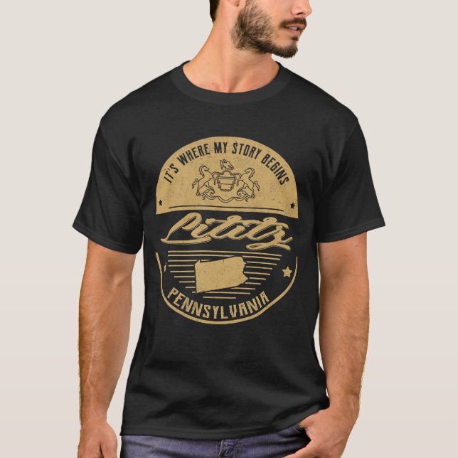 T-shirt Lititz Pennsylvanie C'est là que commence mon hist (Devant)
