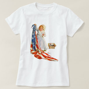 T-shirt Little Betsy Ross et le drapeau américain