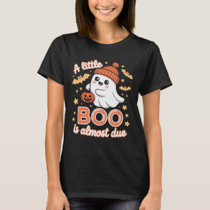 T-shirt Little Boo Est Presque Dû Mignonne Grossesse Hallo