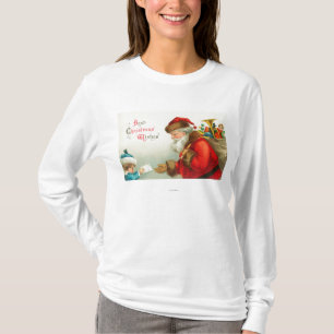 T-shirt Little Boy donnant à Père Noël une lettre