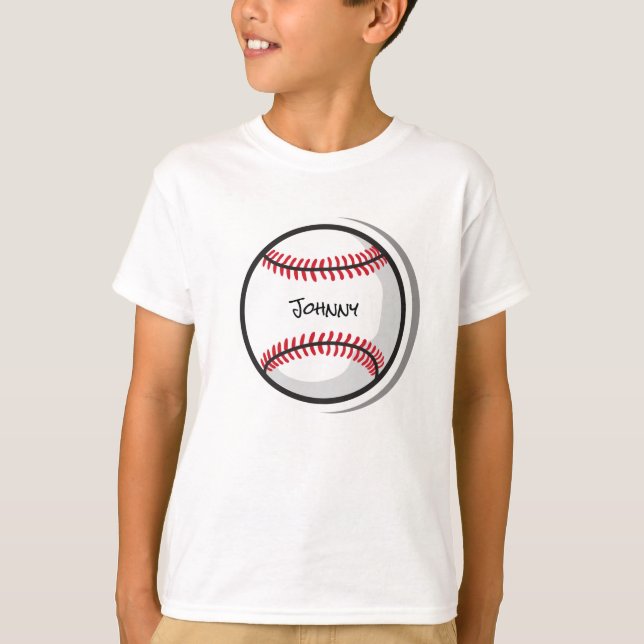 T-shirt Little League Baseball Blanc Rouge Noir Nom (Devant)