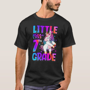T-shirt Little Miss 7th Grade Unicorne Retour à l'école 7t