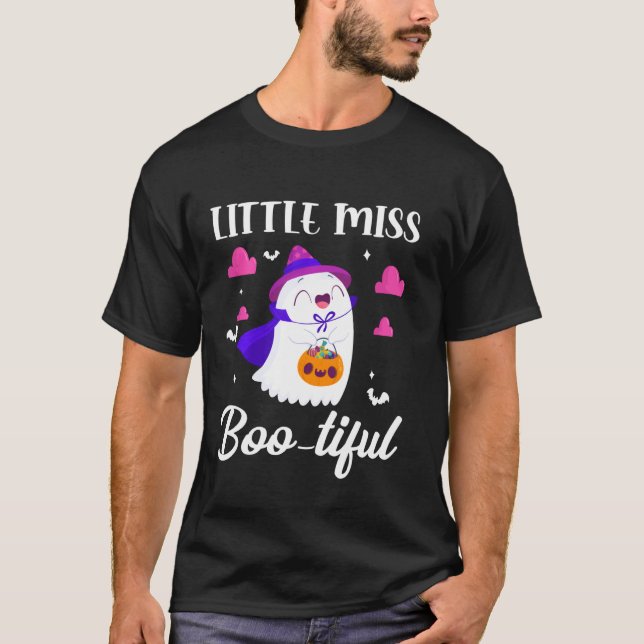 T-shirt Little Miss Boo Tiful Halloween Ghost Boo Drôle (Devant)