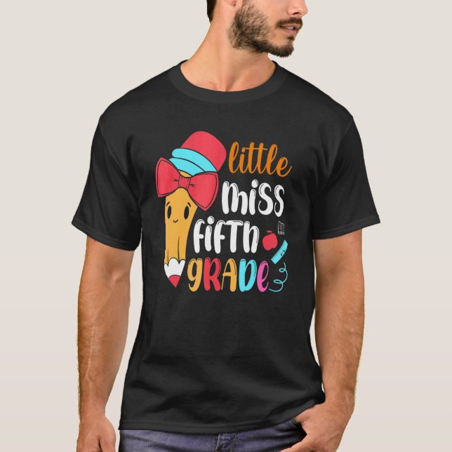 T-shirt Little Miss Cinquième Année Premier Jour De L'Écol (Devant)