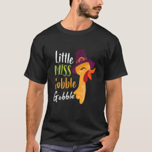 T-shirt Little Miss Gobble Gobble Jour d'Action de grâce T