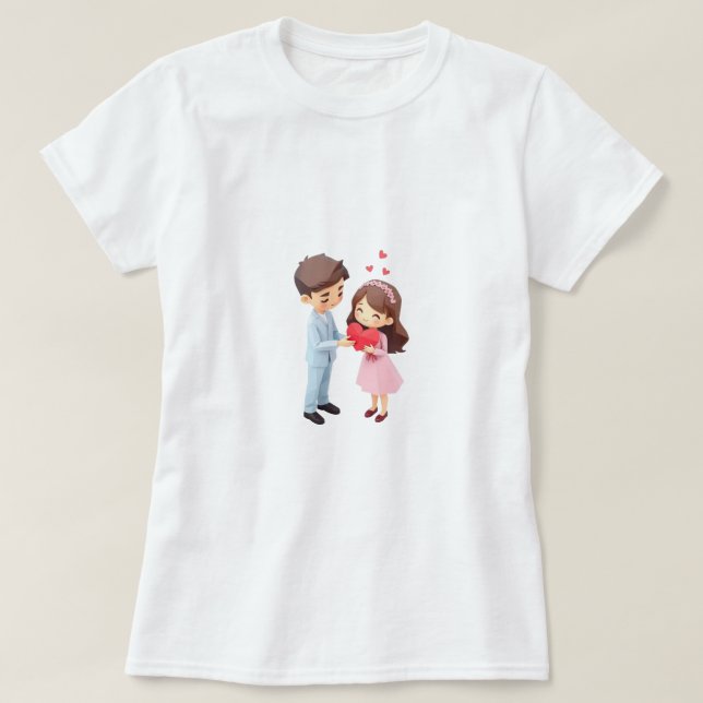 T-shirt Little Miss | Joyeuse Saint-Valentin | Cadeaux mig (Design devant)