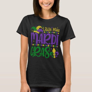 T-shirt Little Miss Mardi Gras Cute Carnival Outfit
