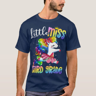 T-shirt Little Miss Troisième Grade Funny Unicorne Premier