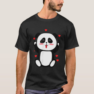 T-shirt Little Panda Pear Full Of Love My Red He
