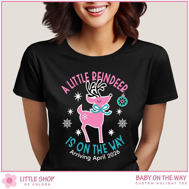 T-shirt Little Reindeer on the Way Pregnancy Announcement (Créateur téléchargé)