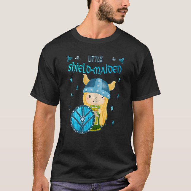 T-shirt Little Shield-Maiden Lagertha's Shield Girl Norse (Devant)