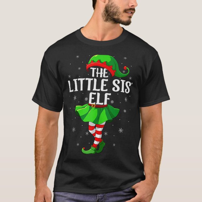 T-shirt Little Sis Elf Christmas Girls Women Elf Squad Xma (Devant)