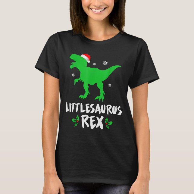 T-shirt Little T Rex Matching Family Christmas Dinosaur Sh (Devant)