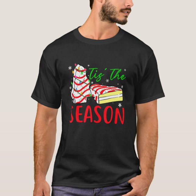 T-shirt Little Tis' Season Christmas Tree Cakes Debbie (Devant)
