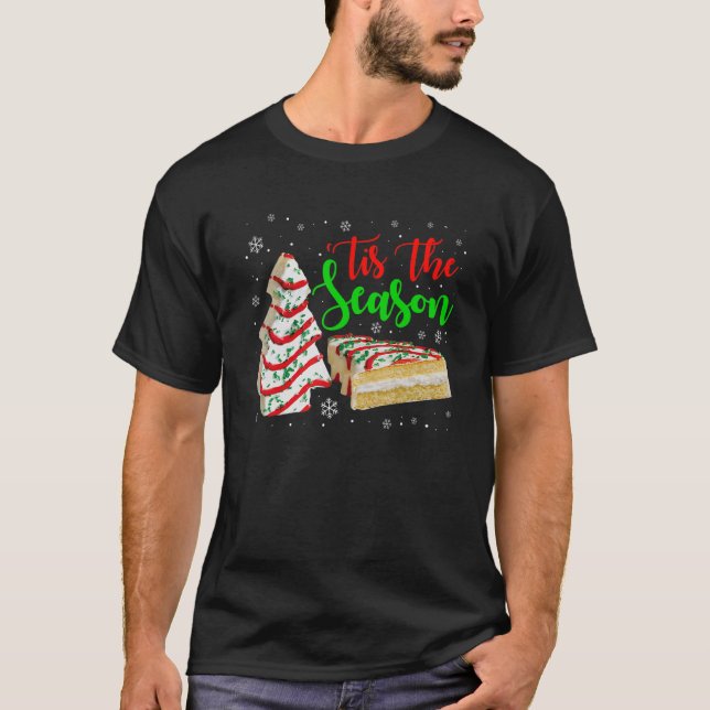 T-shirt Little Tis' Season Christmas Tree Cakes Debbie (Devant)