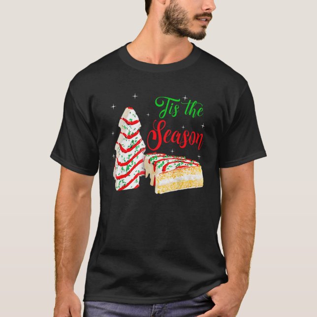 T-shirt Little Tis' Season Christmas Tree Cakes Debbie (Devant)
