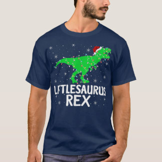 T-shirt Littlesaurus Re Xmas Lumières Père Noël Tre Dinosa