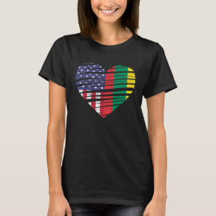T-shirt Lituanie Américaine Cœur Cultivé USA Patriotisme H