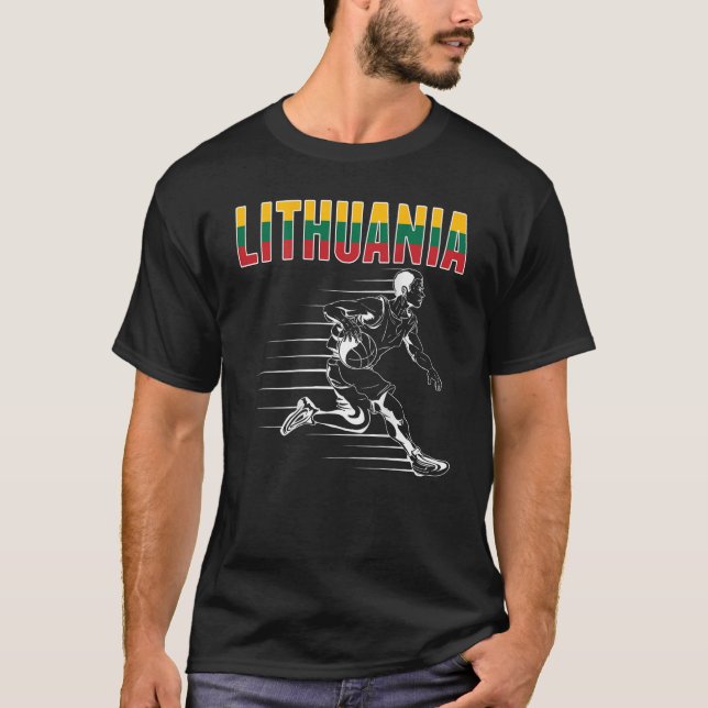 T-shirt Lituanie Fans de basket-ball Jersey Lituanie Drape (Devant)