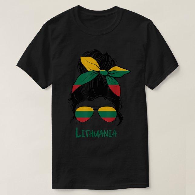 T-shirt Lituanie Girl Lituanienne fille lietuvis drapeau f (Design devant)