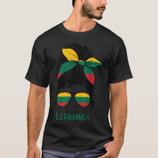 T-shirt Lituanie Girl Lituanienne fille lietuvis drapeau f